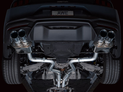 AWE SwitchPath™ Exhaust for S650 Ford Mustang GT Fastback - Quad Chrome Silver Tips image 11