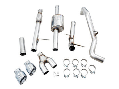 AWE 0FG Catback Dual Side Exit Exhaust for 4th Gen Silverado/Sierra 1500 5.3L (Flat Bumper) - Chrome Silver Tips image 10