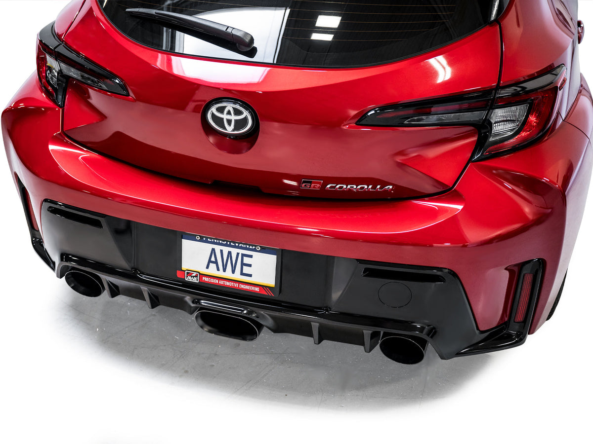 AWE Track Edition Exhaust for GR Corolla - Diamond Black Tips image 9