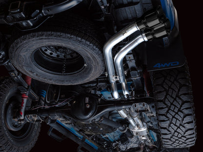 AWE 0FG Exhaust with BashGuard for 3rd Gen Tacoma - Dual Diamond Black Tips image 8