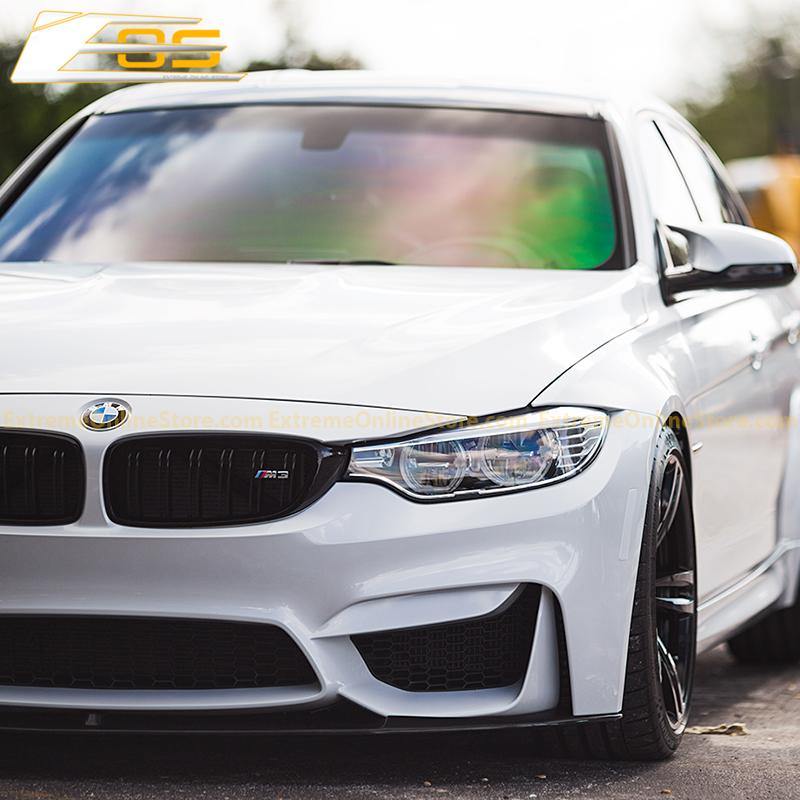 2014-20 BMW F80 M3 Carbon Fiber Front Splitter & Side Skirts image 4