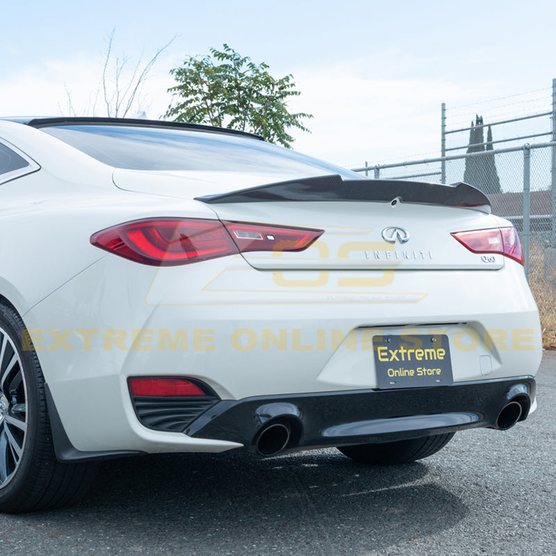 2017-Up Infiniti Q60 Carbon Fiber High Kick Rear Spoiler image 3