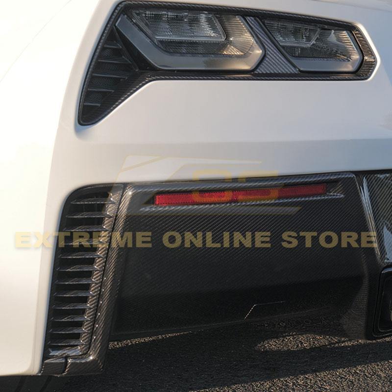 Corvette C7 DRY CARBON FIBER Rear Tail Light Bezels image 5
