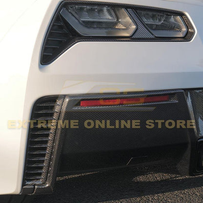 Corvette C7 DRY CARBON FIBER Rear Tail Light Bezels image 5