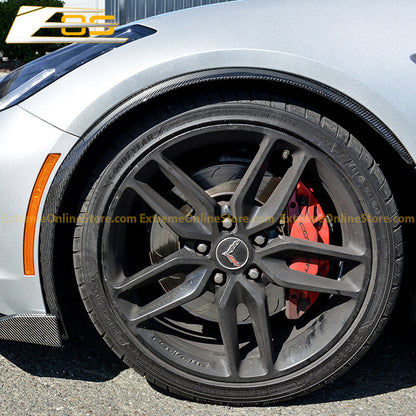 Chevrolet Corvette C7 DRY CARBON FIBER Front Fender Flares Wheel Trim image 16