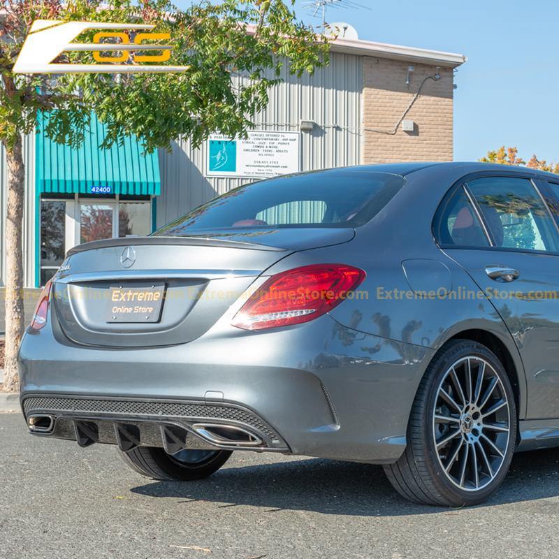 2015-18 Mercedes-Benz C-Class W205 AMG Carbon Fiber Rear Bumper Diffuser image 2