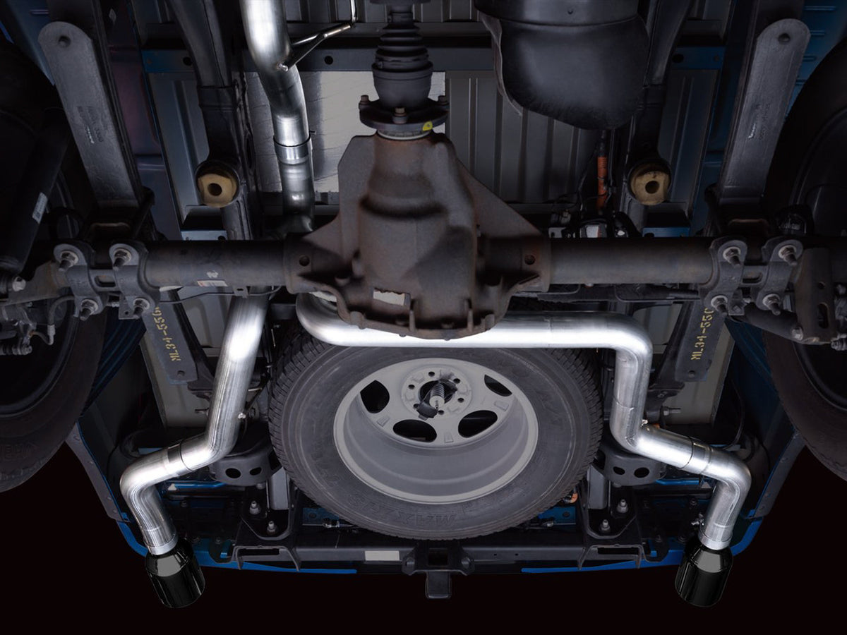 AWE 0FG Dual Split Rear Exhaust for '21+ Ford F-150 - 5 Diamond Black Tips image 7
