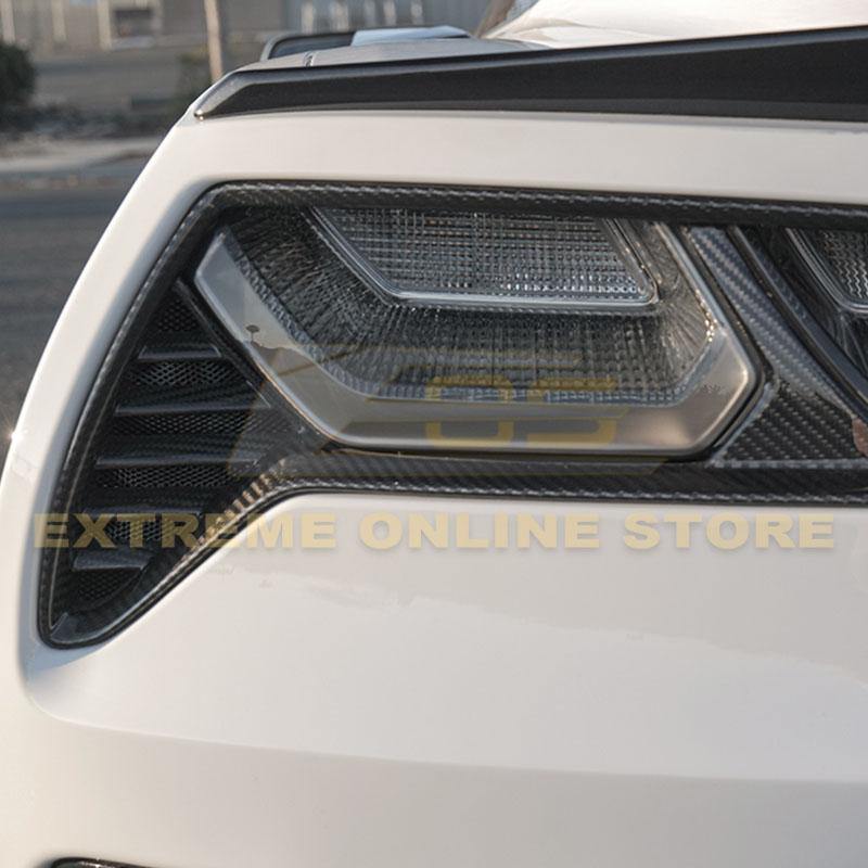 Corvette C7 DRY CARBON FIBER Rear Tail Light Bezels image 4