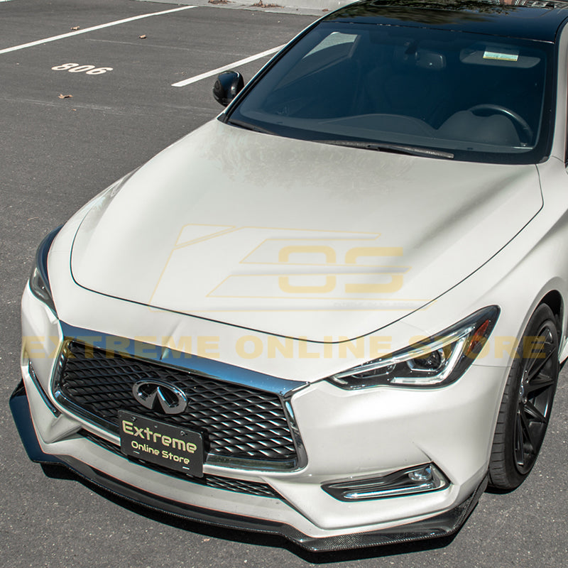 2017-Up Infiniti Q60 Carbon Fiber Front Splitter Ground Effect image 1