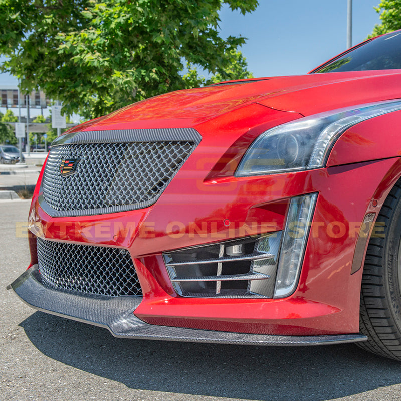 2016-19 Cadillac CTS-V DRY Carbon Fiber Front Accent Grill Insert image 2