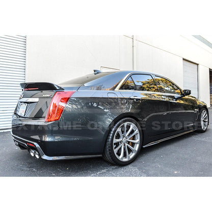 2016-19 Cadillac CTS-V Carbon Fiber Front Splitter Wheel Arch& Side Skirts Rockerst image 4