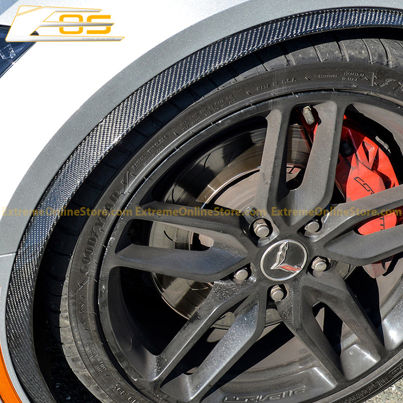 Chevrolet Corvette C7 DRY CARBON FIBER Front Fender Flares Wheel Trim image 17