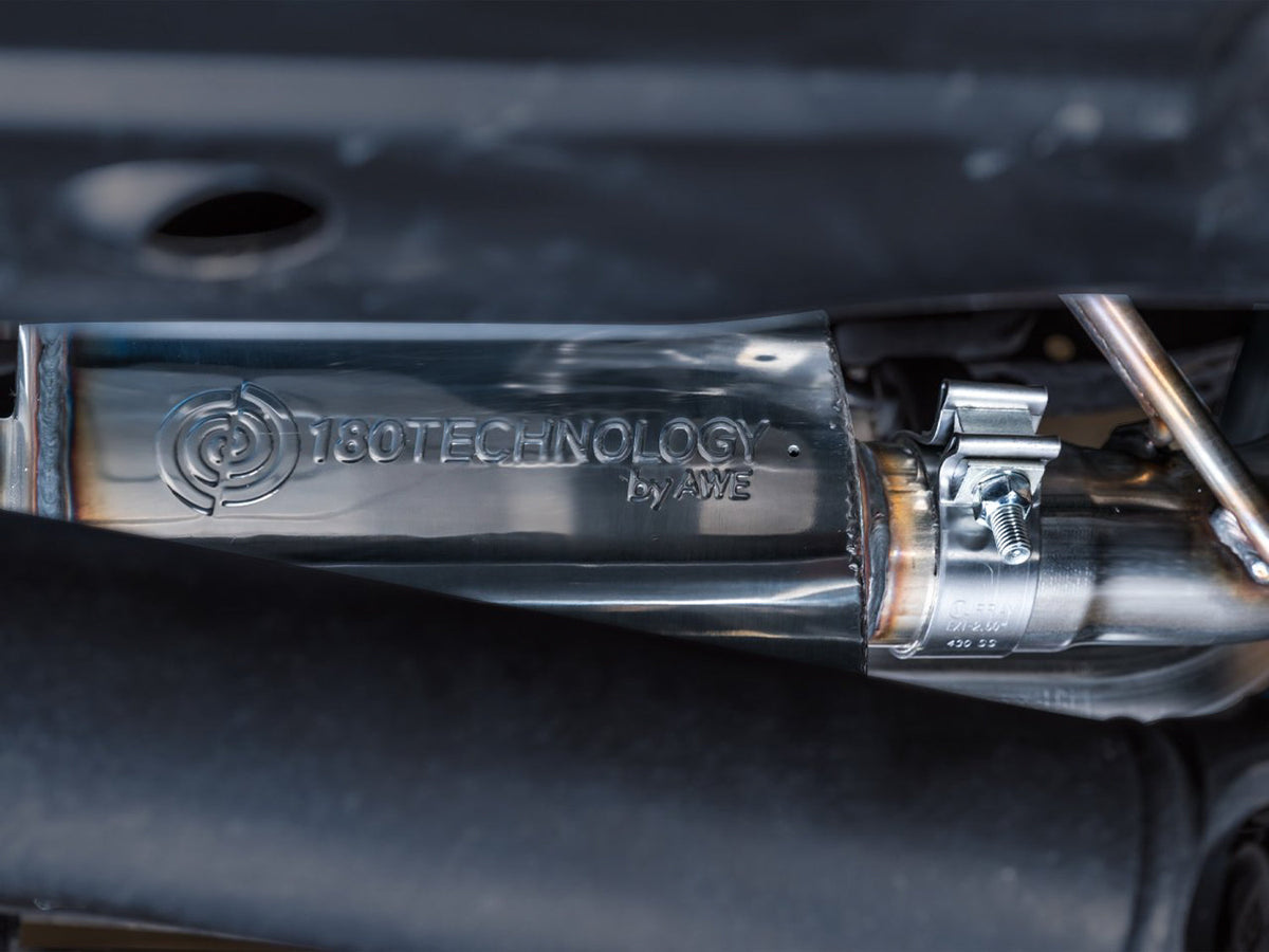AWE 0FG Exhaust with BashGuard for 3rd Gen Tacoma - Dual Diamond Black Tips image 11