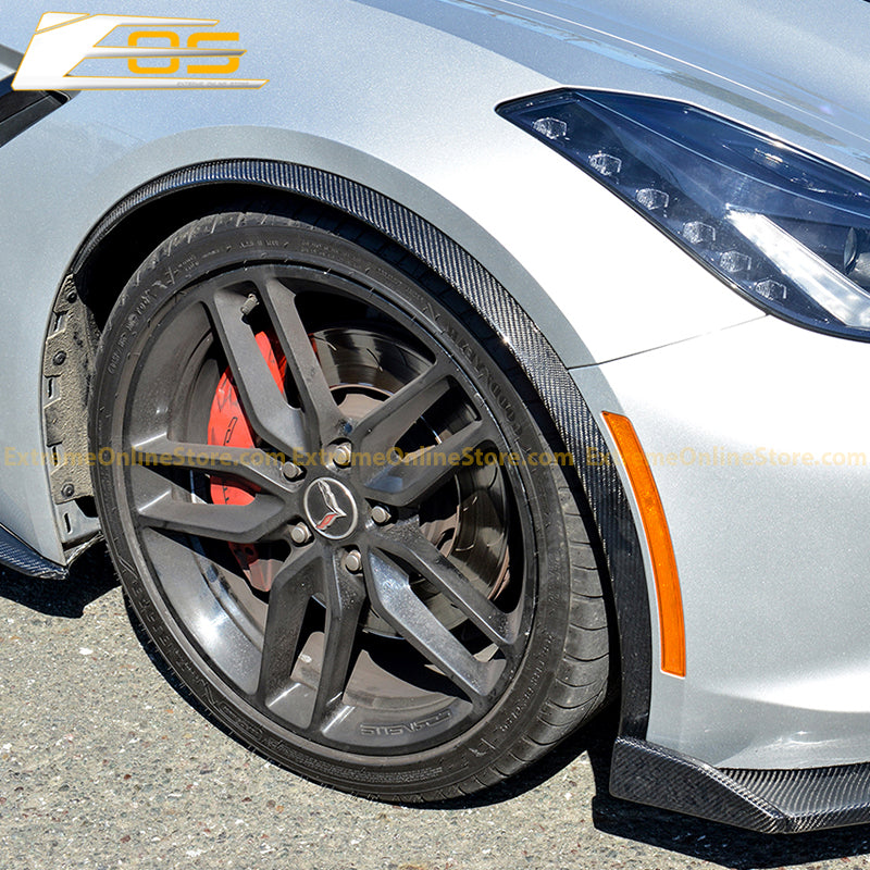 Chevrolet Corvette C7 DRY CARBON FIBER Front Fender Flares Wheel Trim image 15