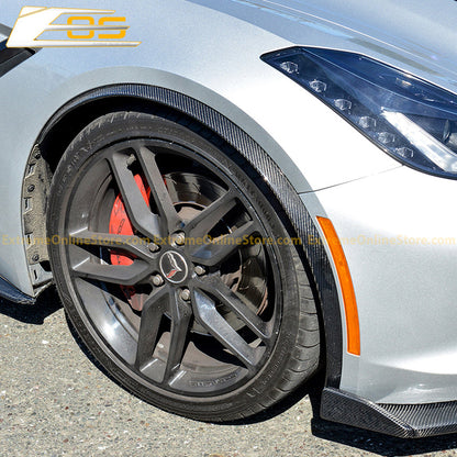 Chevrolet Corvette C7 DRY CARBON FIBER Front Fender Flares Wheel Trim image 15