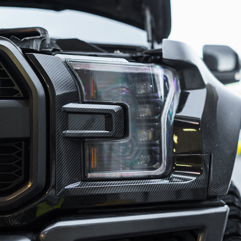 2017-23 Ford F-150 Raptor Carbon Fiber Headlight Cover image 2