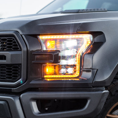2017-23 Ford F-150 Raptor Carbon Fiber Headlight Cover image 8