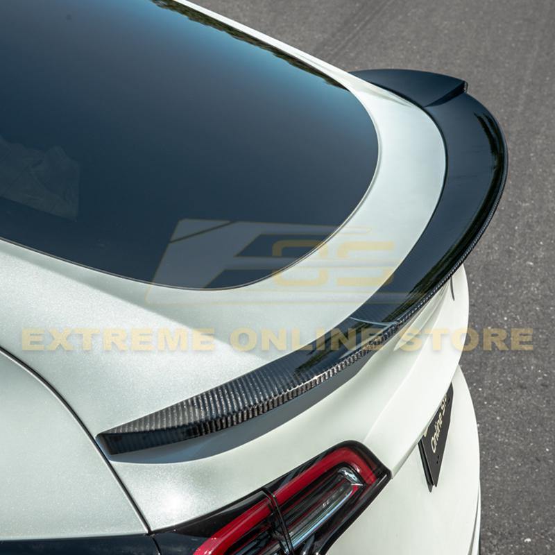 2020-24 Tesla Model Y Carbon Fiber Rear Trunk Spoiler image 10