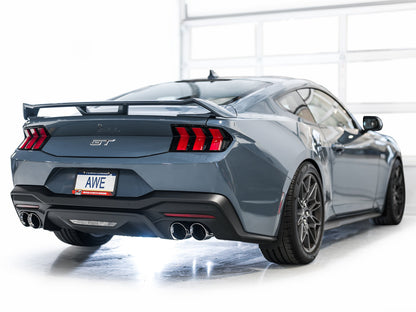 AWE Track Edition Exhaust for S650 Ford Mustang GT Fastback - Quad Chrome Silver Tips image 5
