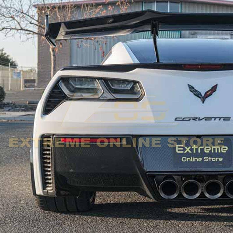 Corvette C7 DRY CARBON FIBER Rear Tail Light Bezels image 9