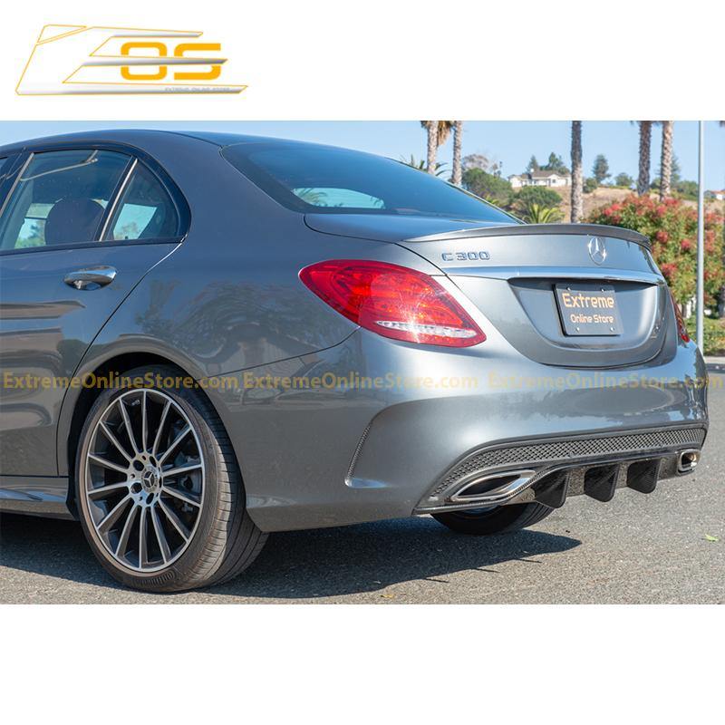2015-18 Mercedes-Benz C-Class W205 AMG Carbon Fiber Rear Bumper Diffuser image 4