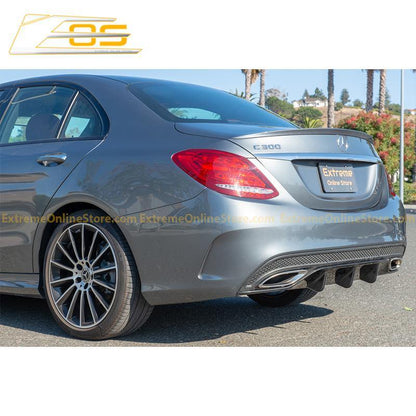 2015-18 Mercedes-Benz C-Class W205 AMG Carbon Fiber Rear Bumper Diffuser image 4