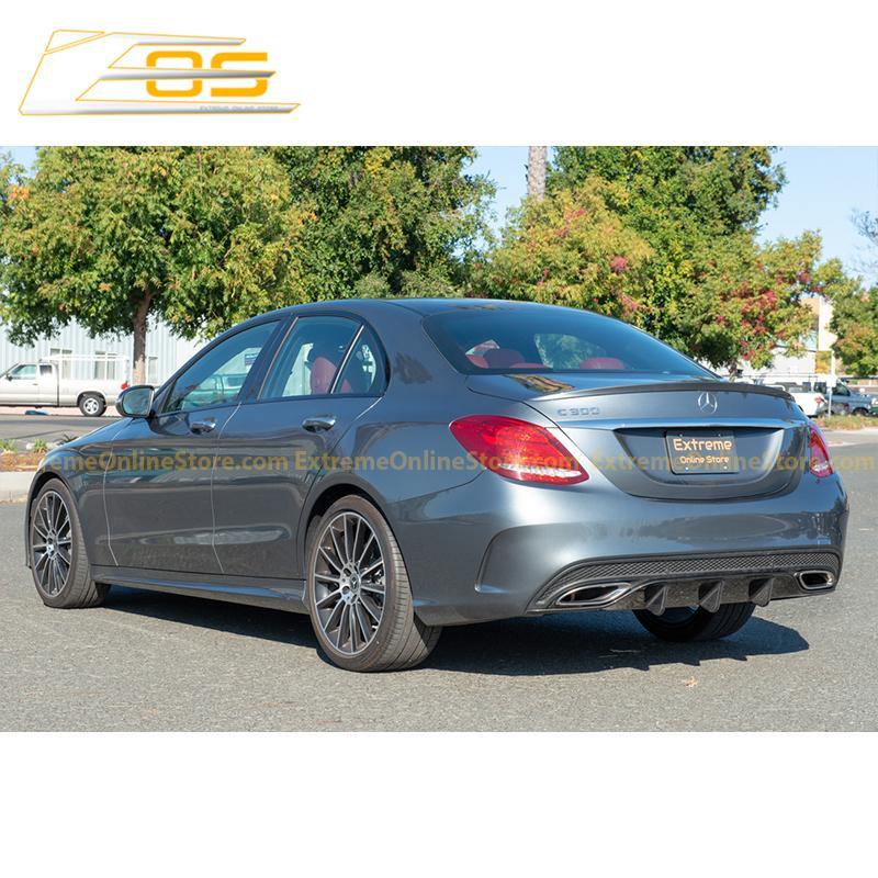 2015-18 Mercedes-Benz C-Class W205 AMG Carbon Fiber Rear Bumper Diffuser image 3