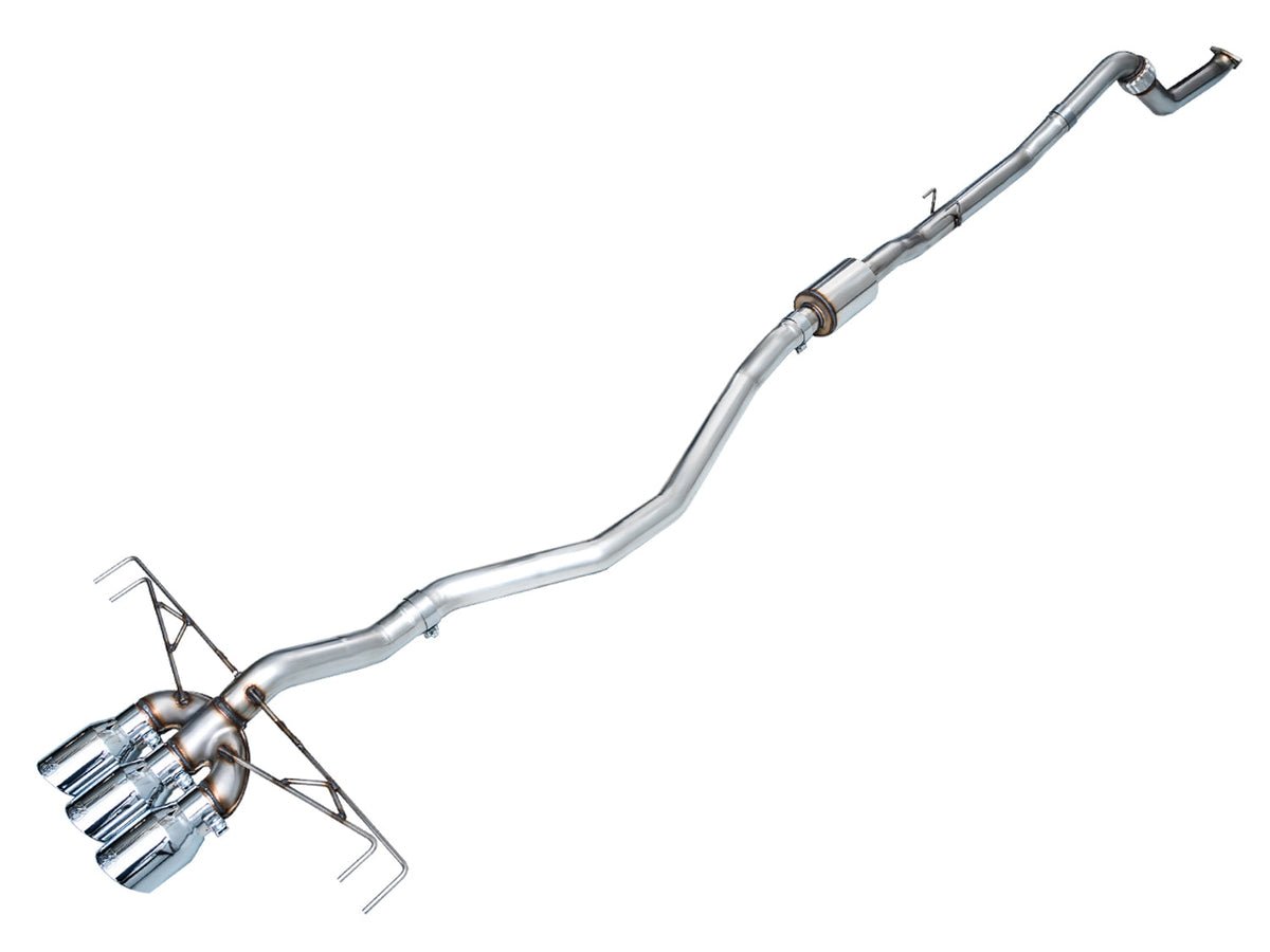 AWE Track Edition Exhaust for FL5 Civic Type R - Triple Chrome Silver Tips image 1
