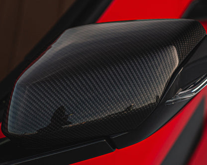 2020+ C8 Corvette Carbon Fiber Mirror Caps image 1