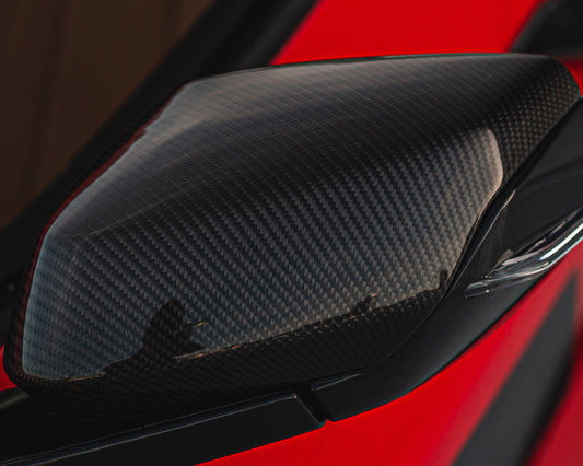 2020+ C8 Corvette Carbon Fiber Mirror Caps image 1