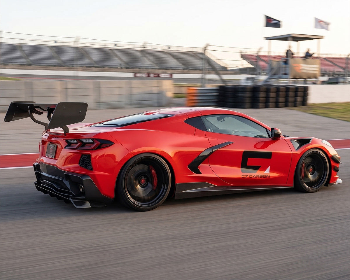 2020+ Corvette C8 Daytona Chassis-Mounted Carbon Fiber Track Wing image 4