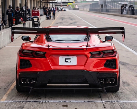2020+ Corvette C8 Daytona Chassis-Mounted Carbon Fiber Track Wing image 1