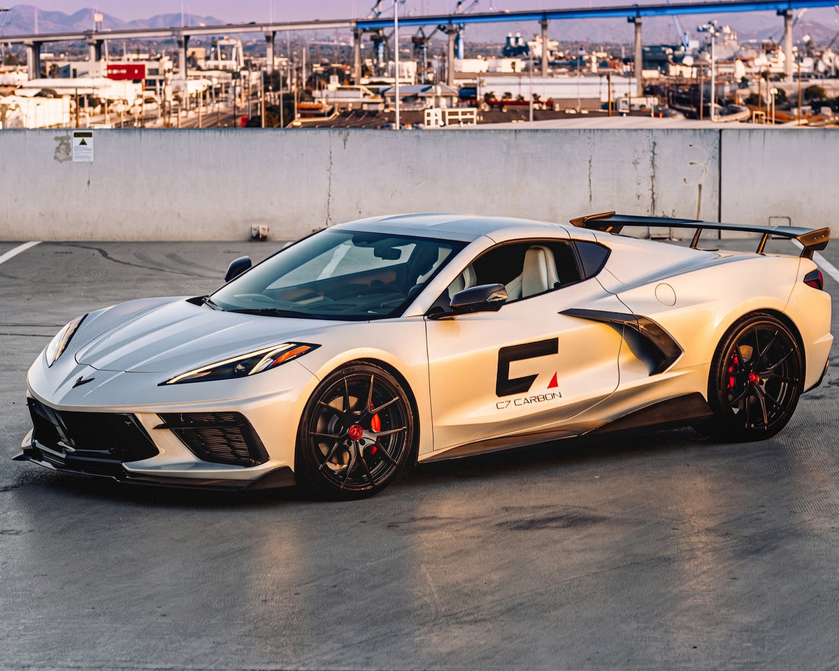 2020+ Corvette C8 5VM-Style Carbon Fiber Side Skirts with Underbody Extensions image 5
