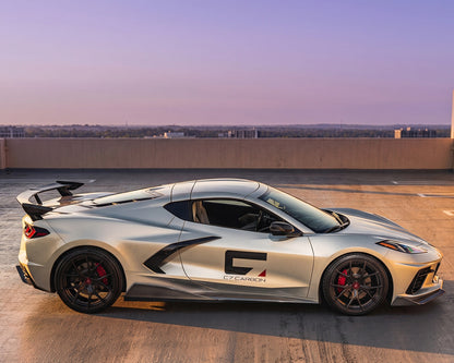 2020+ Corvette C8 5VM-Style Carbon Fiber Side Skirts with Underbody Extensions image 6