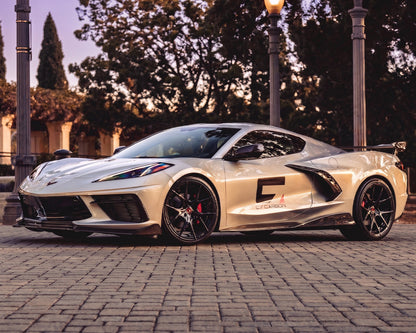 2020+ Corvette C8 5VM-Style Carbon Fiber Side Skirts with Underbody Extensions image 9