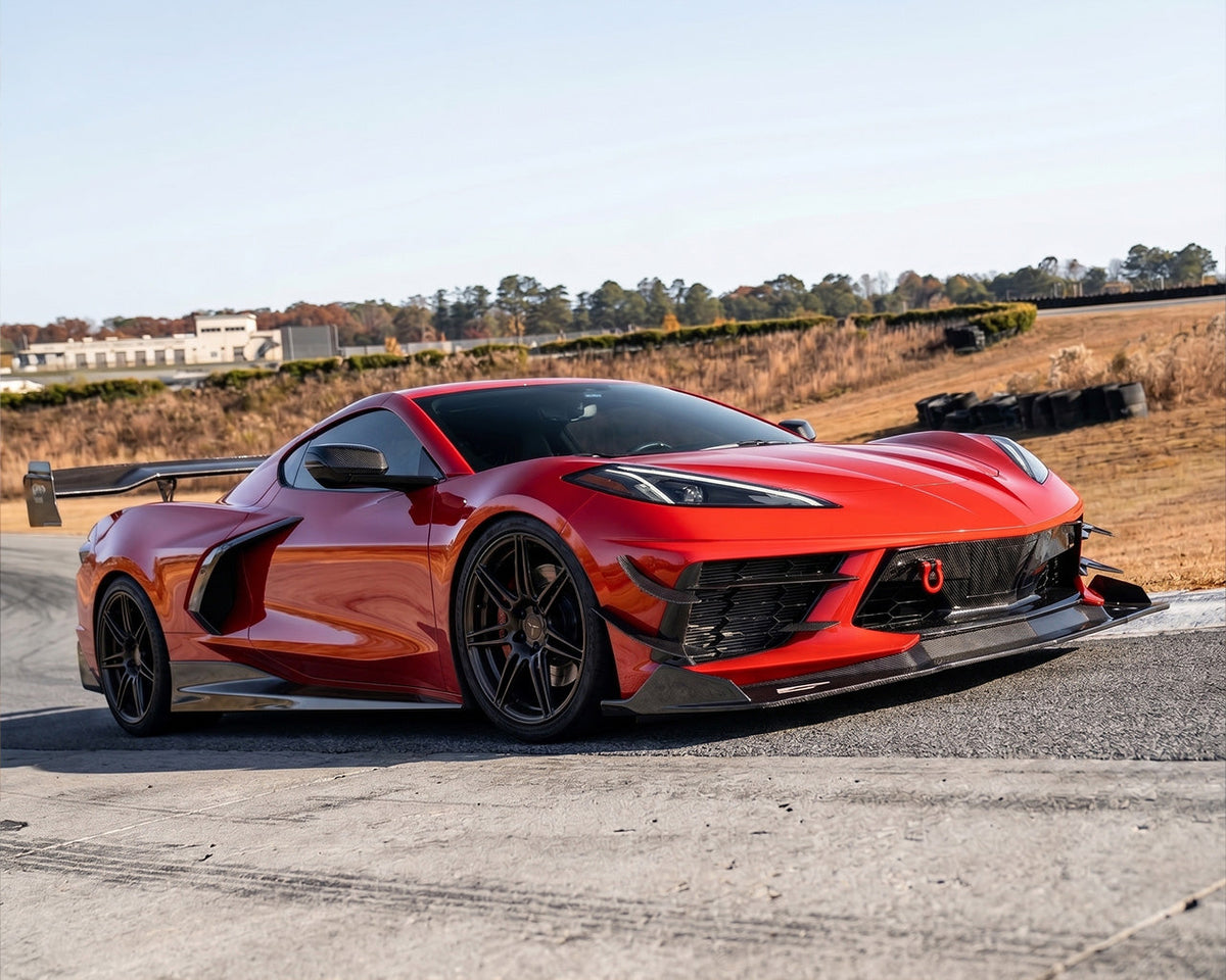 2020+ Corvette C8 Legacy Edition Carbon Fiber Low-Drag Side Skirts with Extended Undertray image 4