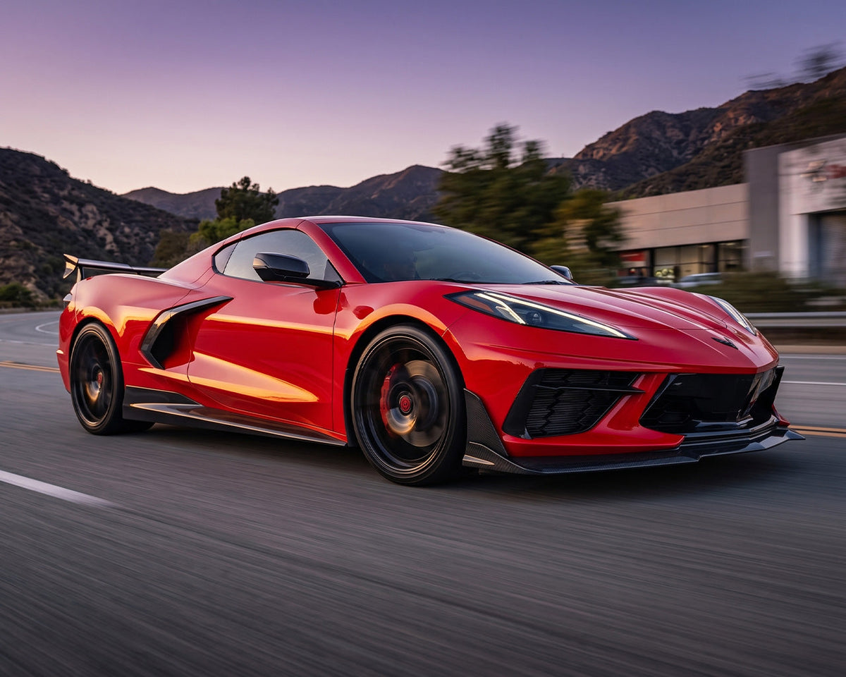 2020+ Corvette C8 Legacy Edition Carbon Fiber Low-Drag Side Skirts with Extended Undertray image 2