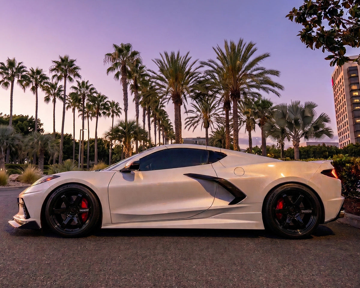 2020+ Corvette C8 Legacy Edition Carbon Fiber Low-Drag Side Skirts with Extended Undertray image 6
