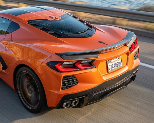 2020+ Corvette C8 Low-Profile Carbon Fiber Rear Spoiler image 1