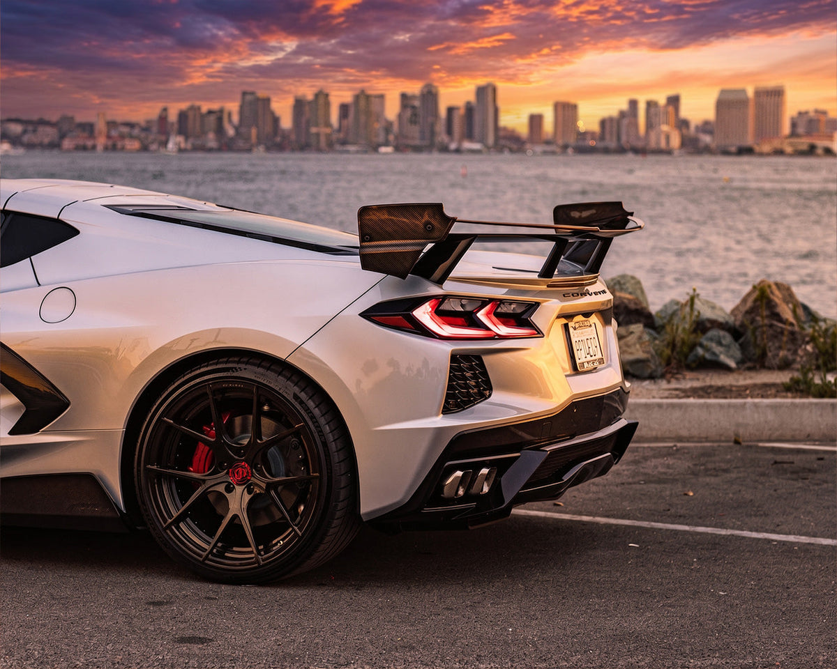 2020+ Corvette C8 Race Edition Carbon Fiber Rear Wing Spoiler image 1