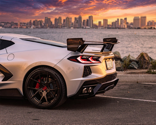 2020+ Corvette C8 Race Edition Carbon Fiber Rear Wing Spoiler image 1