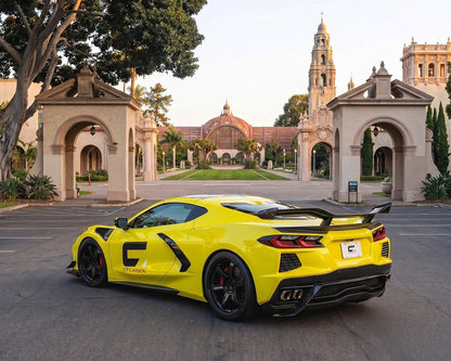 2020+ Corvette C8 Stingray Chassis-Mounted Z06-Style Rear Wing with Ducktail Lip image 5