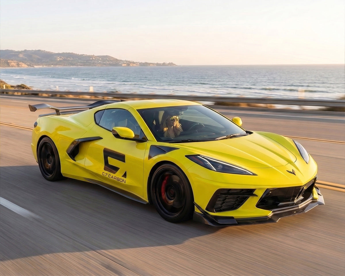 2020+ Corvette C8 Stingray Chassis-Mounted Z06-Style Rear Wing with Ducktail Lip image 6