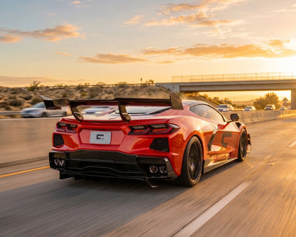 2020+ Corvette C8 Stingray ZR1-Style Carbon Fiber Rear Wing Spoiler image 2