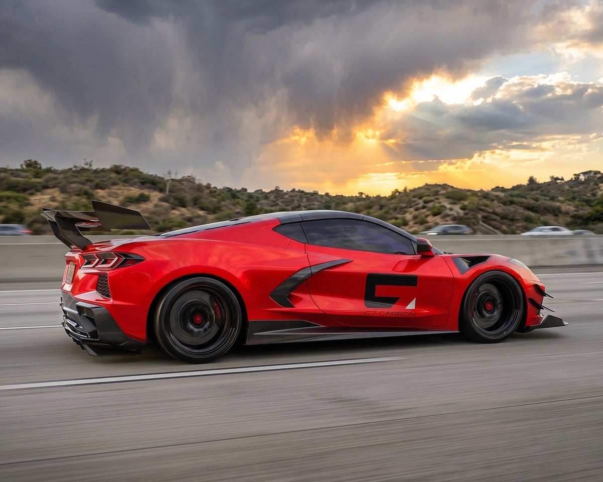 2020+ Corvette C8 Stingray ZR1-Style Carbon Fiber Rear Wing Spoiler image 6
