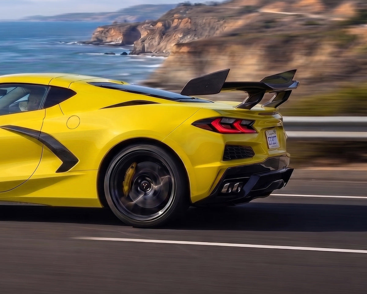 2020+ Corvette C8 Stingray ZR1-Style Carbon Fiber Rear Wing Spoiler image 5