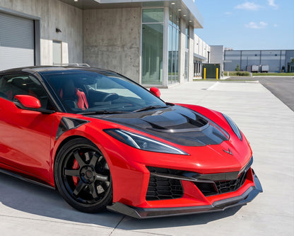 ZR1 Style Front Hood | Double Sided Carbon Fiber | Optional Functional Duct Package | C8 Corvette Stingray, Z06, E-Ray, Grand Sport (2020-2027) image 3