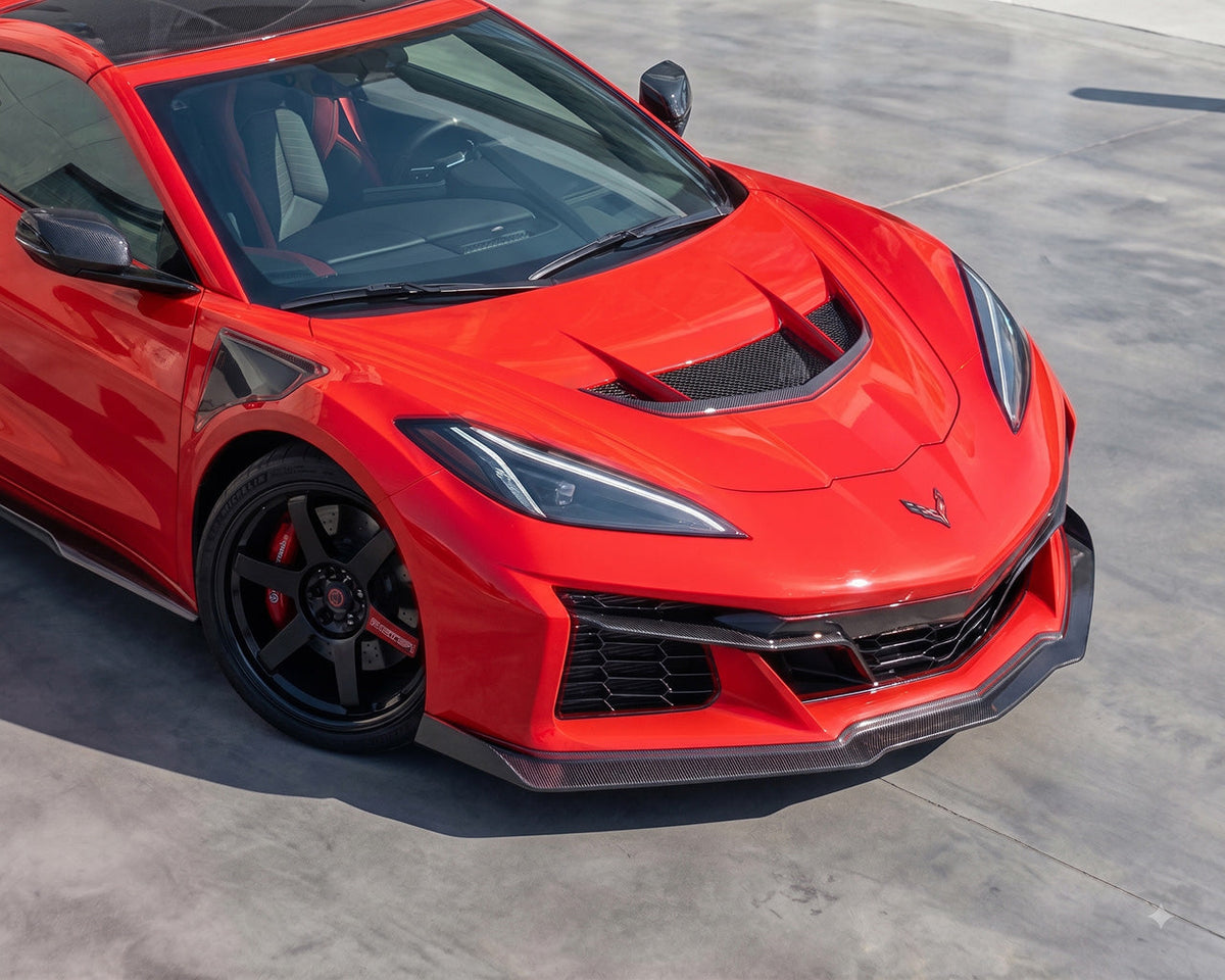 ZR1 Style Front Hood | Double Sided Carbon Fiber | Optional Functional Duct Package | C8 Corvette Stingray, Z06, E-Ray, Grand Sport (2020-2027) image 5