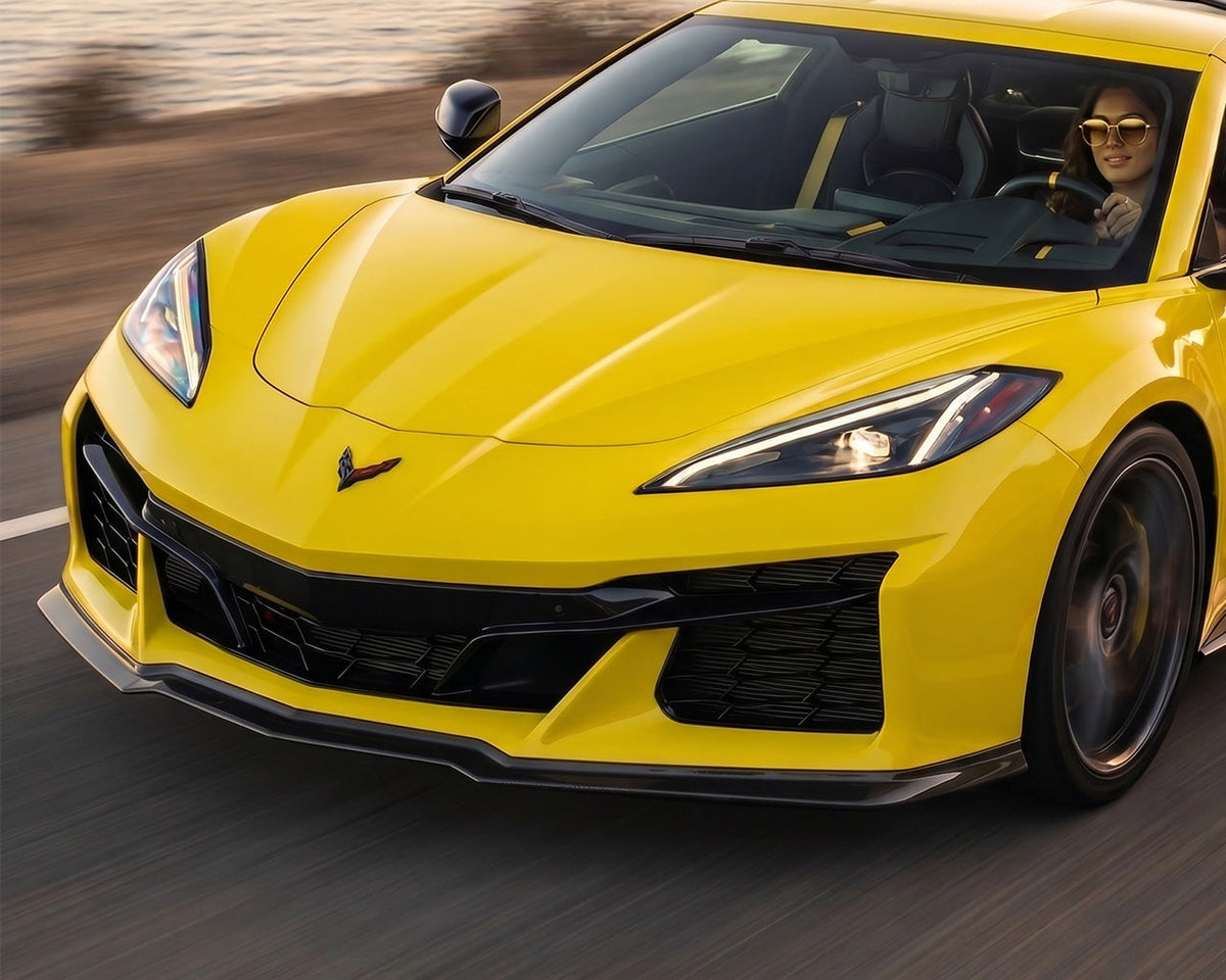 C8 Corvette Z06 Z07 Style 3-Piece Front Splitter (No Slots) 2023+ image 1