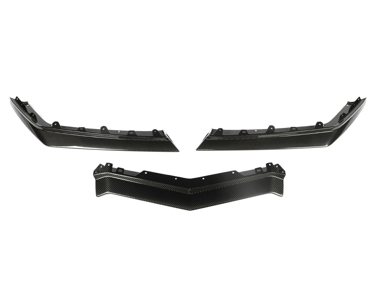 C8 Corvette Z06 Z07 Style 3-Piece Front Splitter (No Slots) 2023+ image 3
